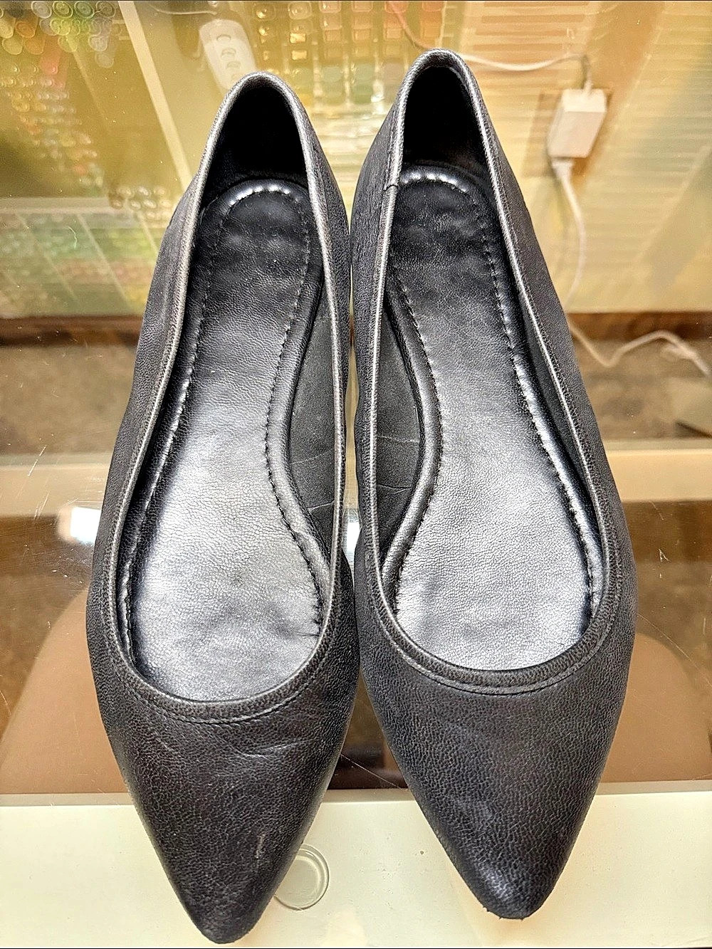 Frye Heather Ballet Black Pointed-Toe Flats